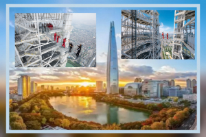 Захватывающая дух прогулка по мосту Sky Bridge в небоскрёбе Lotte World Tower